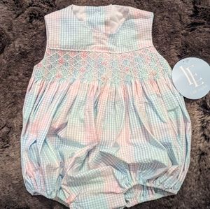 Little English Smocked Hollis Bubble Palm Beach Plaid